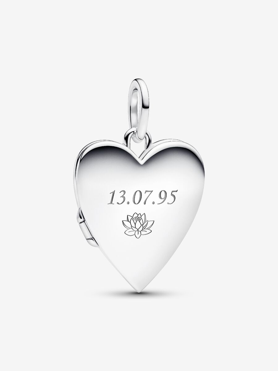 Charm Pandora Pendente Cuore Apribile da incidere Argento Sterling 925