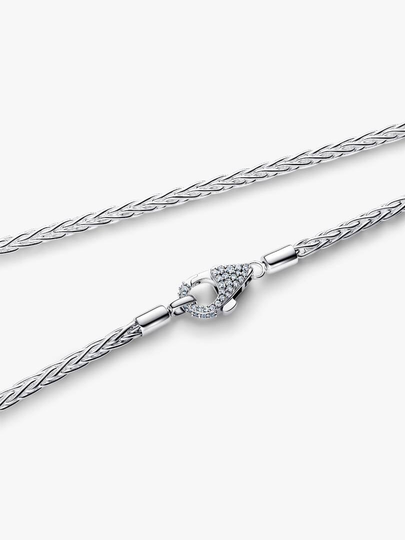 Collana Pandora Maglia Coda di Volpe con Chiusura Pavè 394463C01