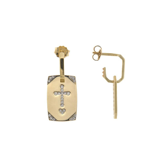 Mono Orecchino Rue Des Mille Medaglia Croce ORZ-009 RT CR