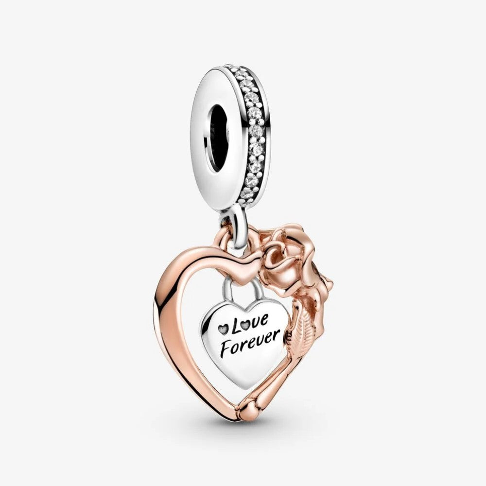 Charm Pendente Pandora Cuore e Rosa 789290C01