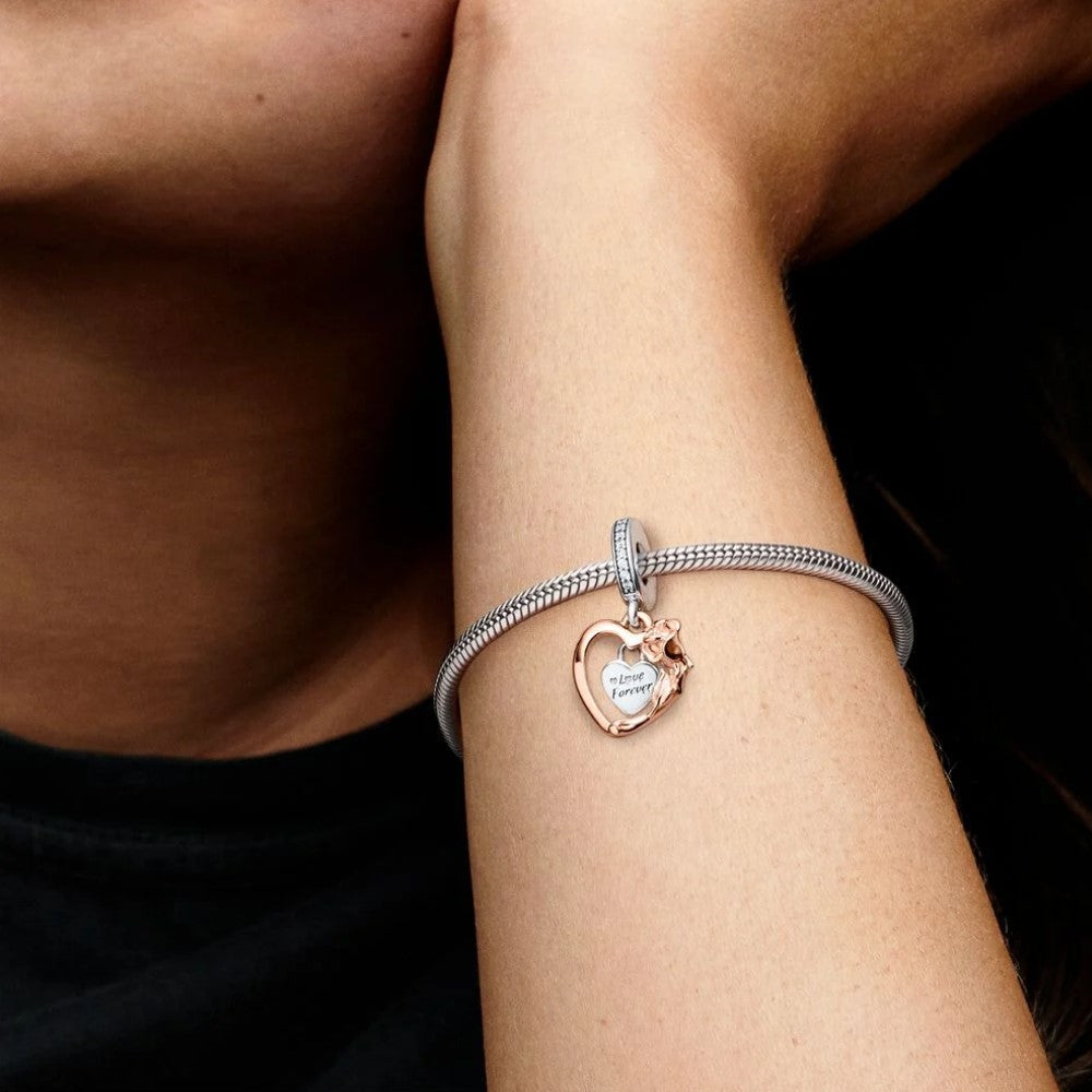 Charm Pendente Pandora Cuore e Rosa 789290C01
