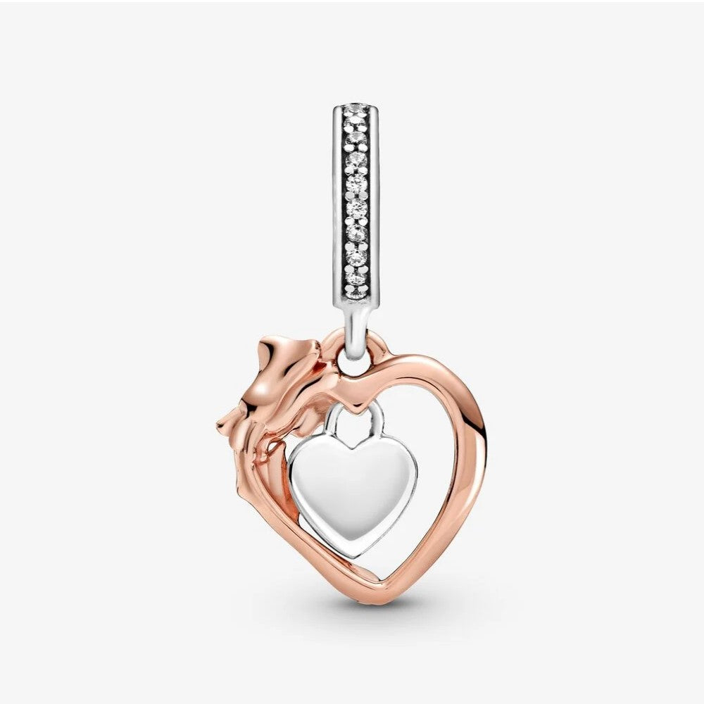 Charm Pendente Pandora Cuore e Rosa 789290C01
