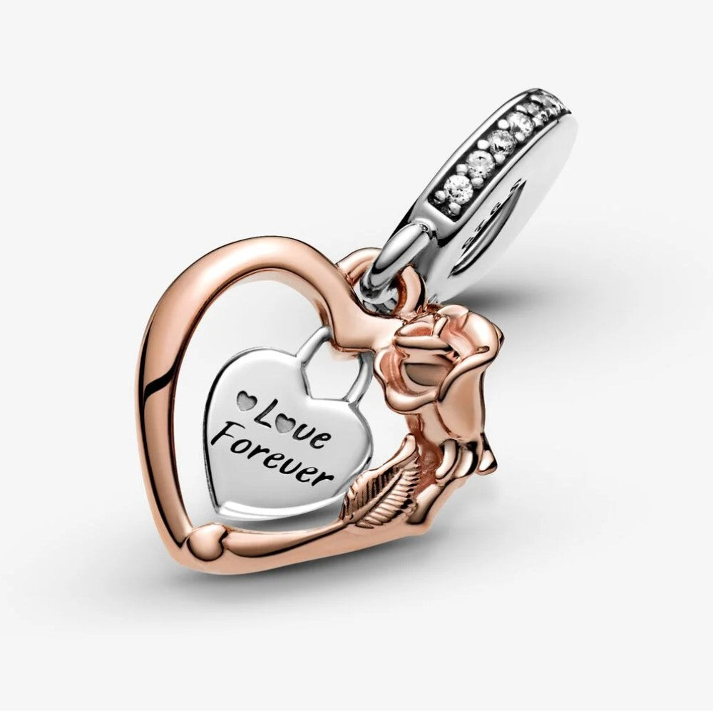 Charm Pendente Pandora Cuore e Rosa 789290C01