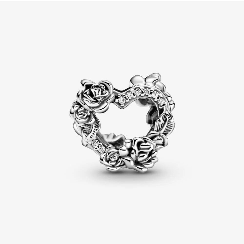 Pandora Open Heart and Rose Charm 799281C01