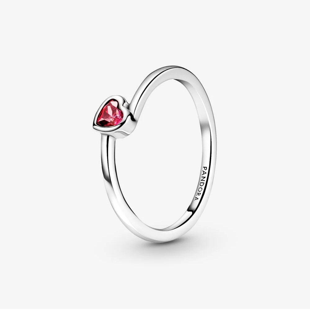 Pandora Red Oblique Heart Solitaire Ring 199267C01