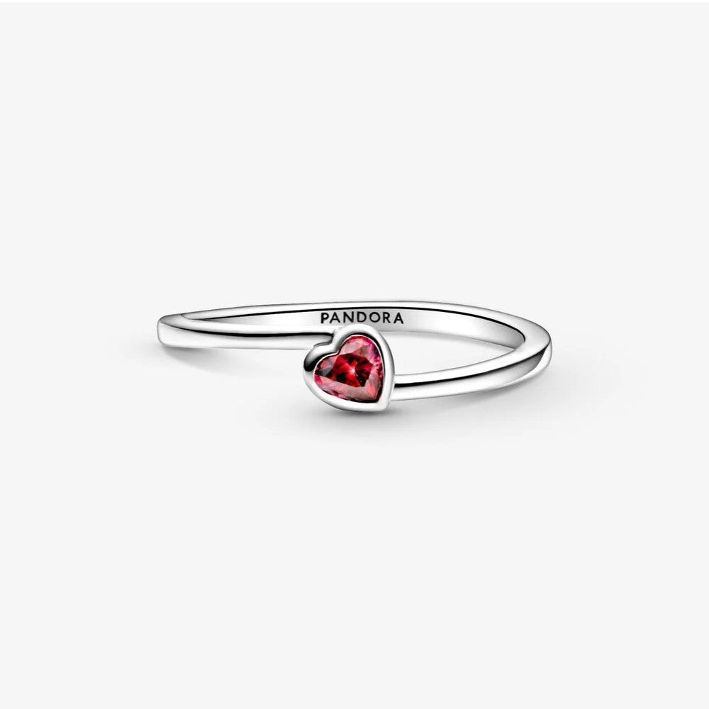 Pandora Red Oblique Heart Solitaire Ring 199267C01