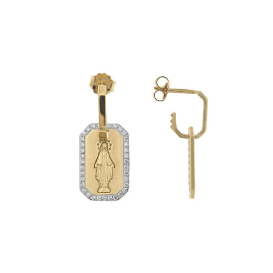 Mono Orecchino Rue Des Mille Medaglia Madonnina ORZ-009RTMDAU-MNG