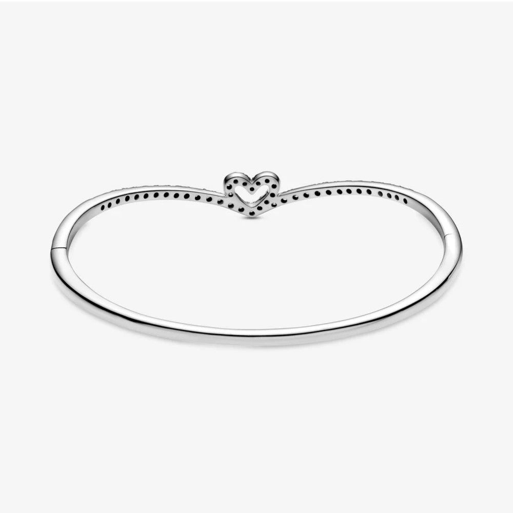 Pandora Sparkling Chevron Heart Bangle Bracelet 599297C01