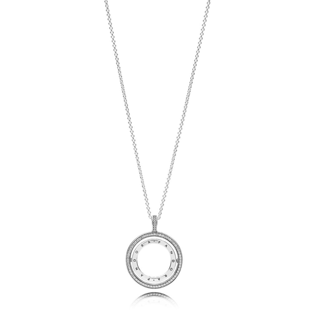 Pandora Spinning Hearts Necklace 397410CZ-60