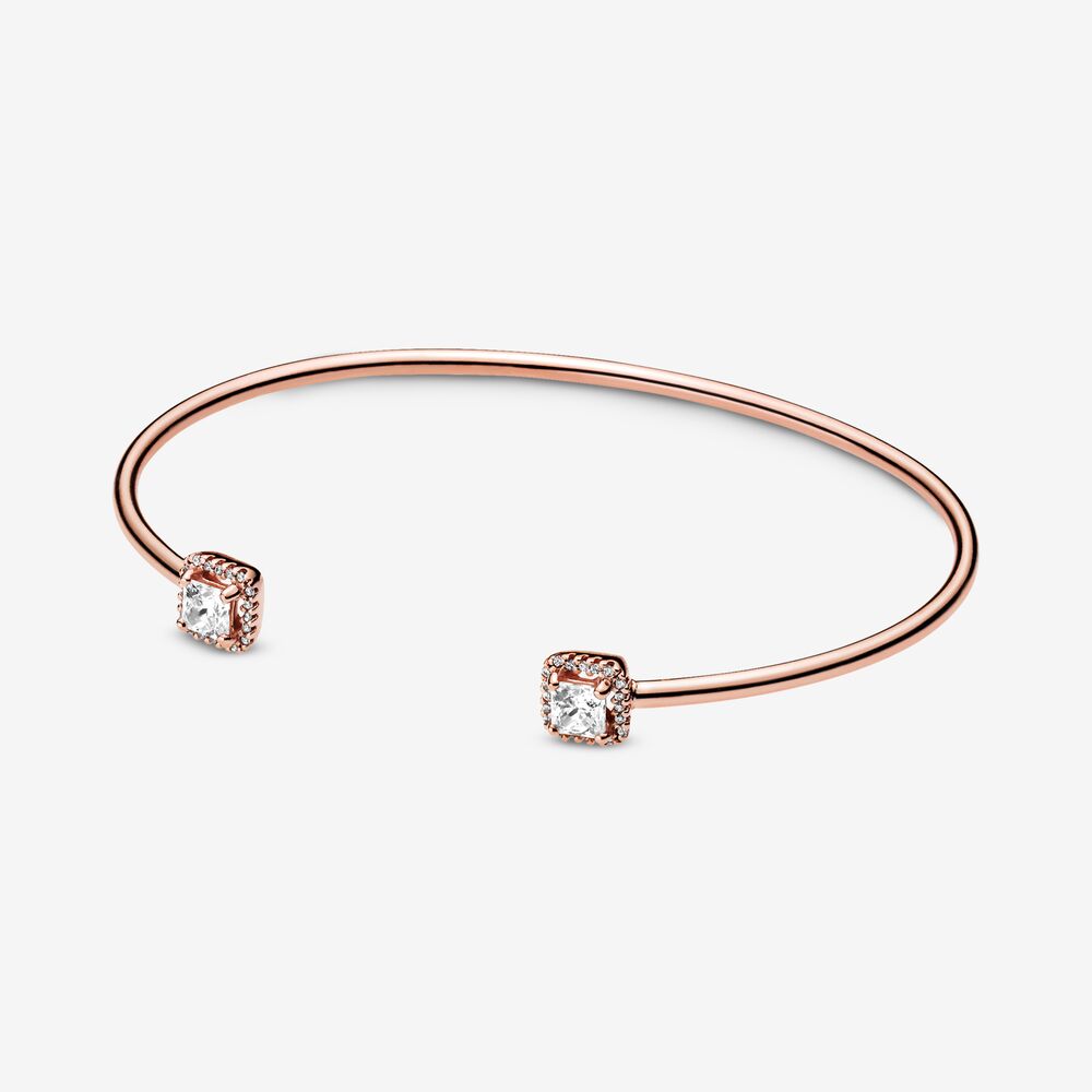 Bracciale Rigido Aperto Pandora Eleganza Scintillante Rose 588508C01
