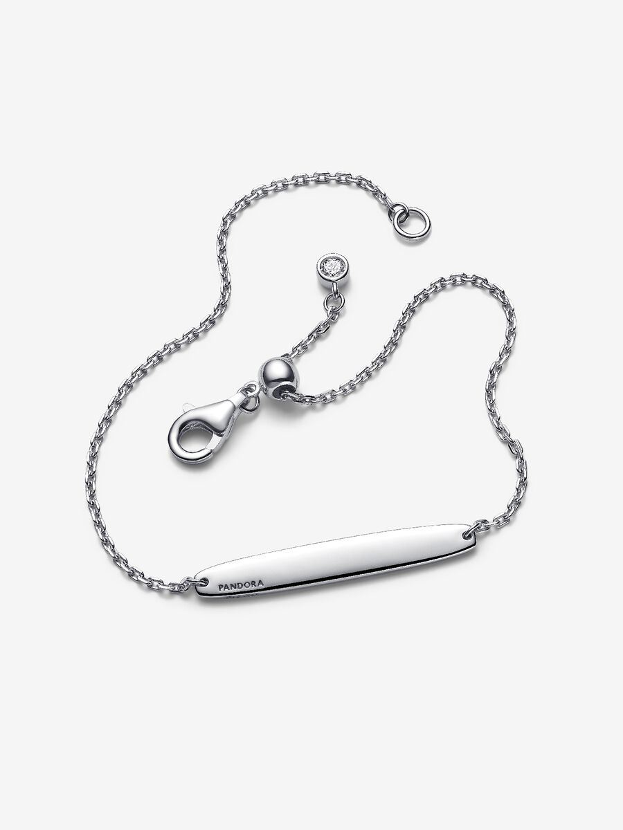 Bracciale Pandora con barra da incidere Argento Sterling 925