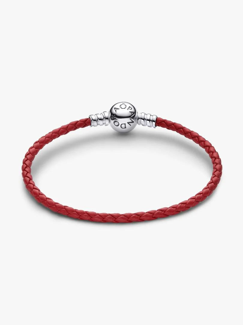 Bracciale Pandora Moments in Pelle Rosso 594558C01