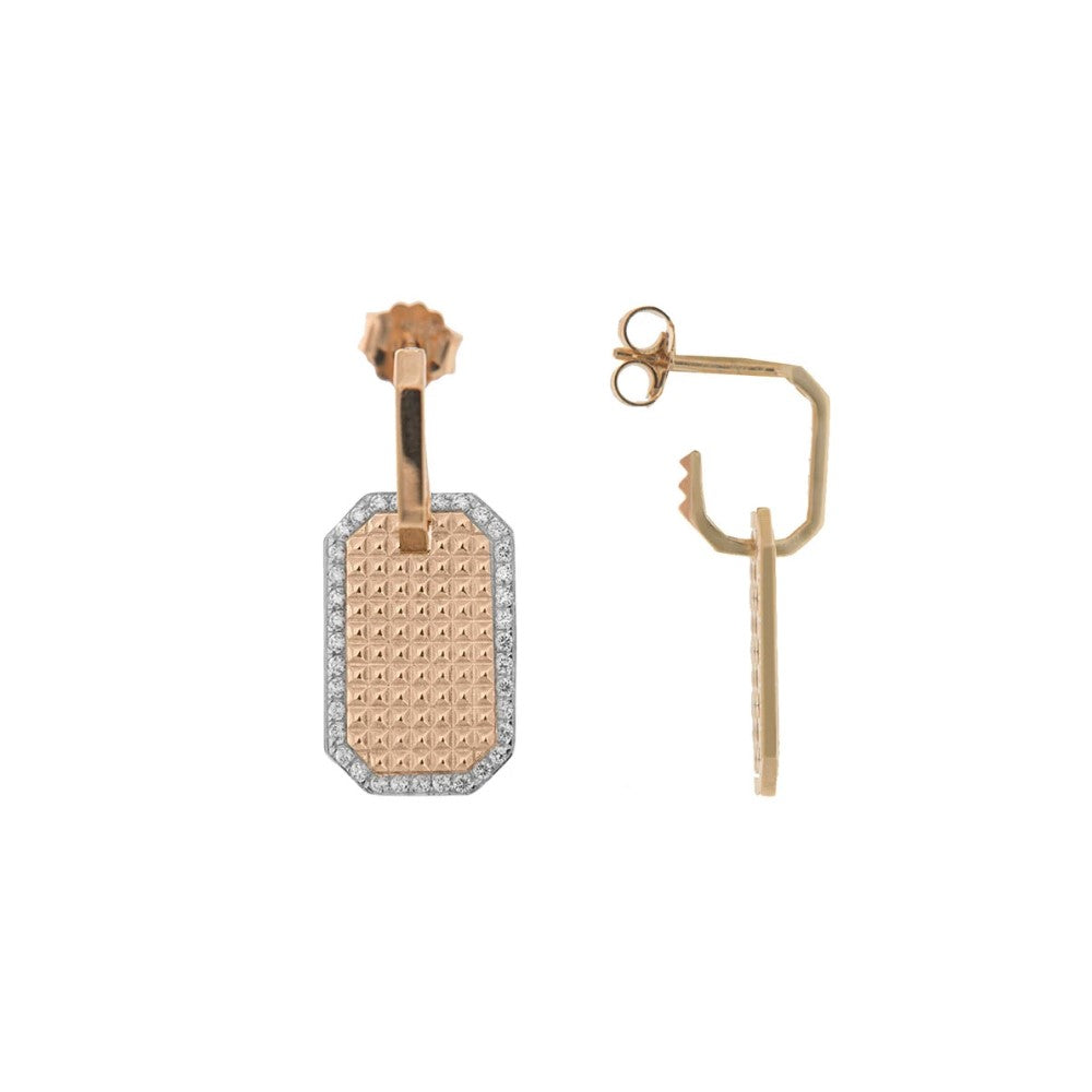 Mono Orecchino Rue Des Mille Medaglia Texture Borchie ORZ-009.RT.BO