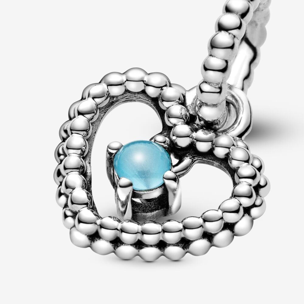 Charm Pendente Pandora A Cuore Azzurro Cielo Decorato Con Sfere 798854C07
