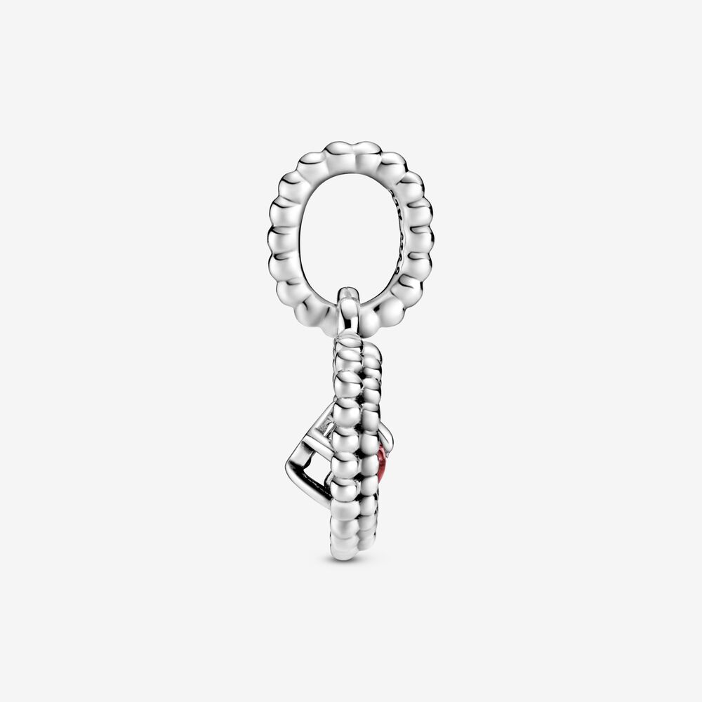 Pandora Dark Red Heart Pendant Charm Decorated with Spheres 798854C08