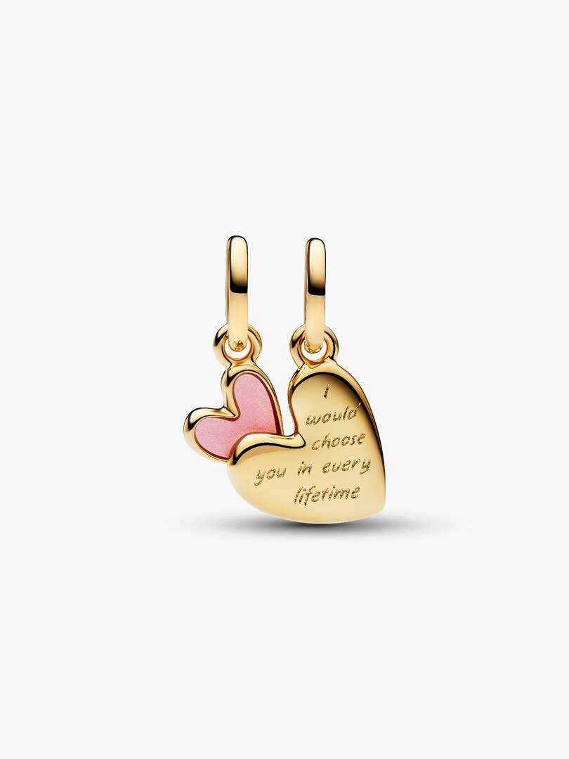 Charm Pandora Pendente Unione di Cuori Mamma e Figlia divisibile 763766C01