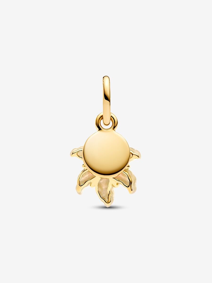 Charm Pandora Disney, Rapunzel, Fiore Magico che si illumina al buio Placcatura in Oro 14k