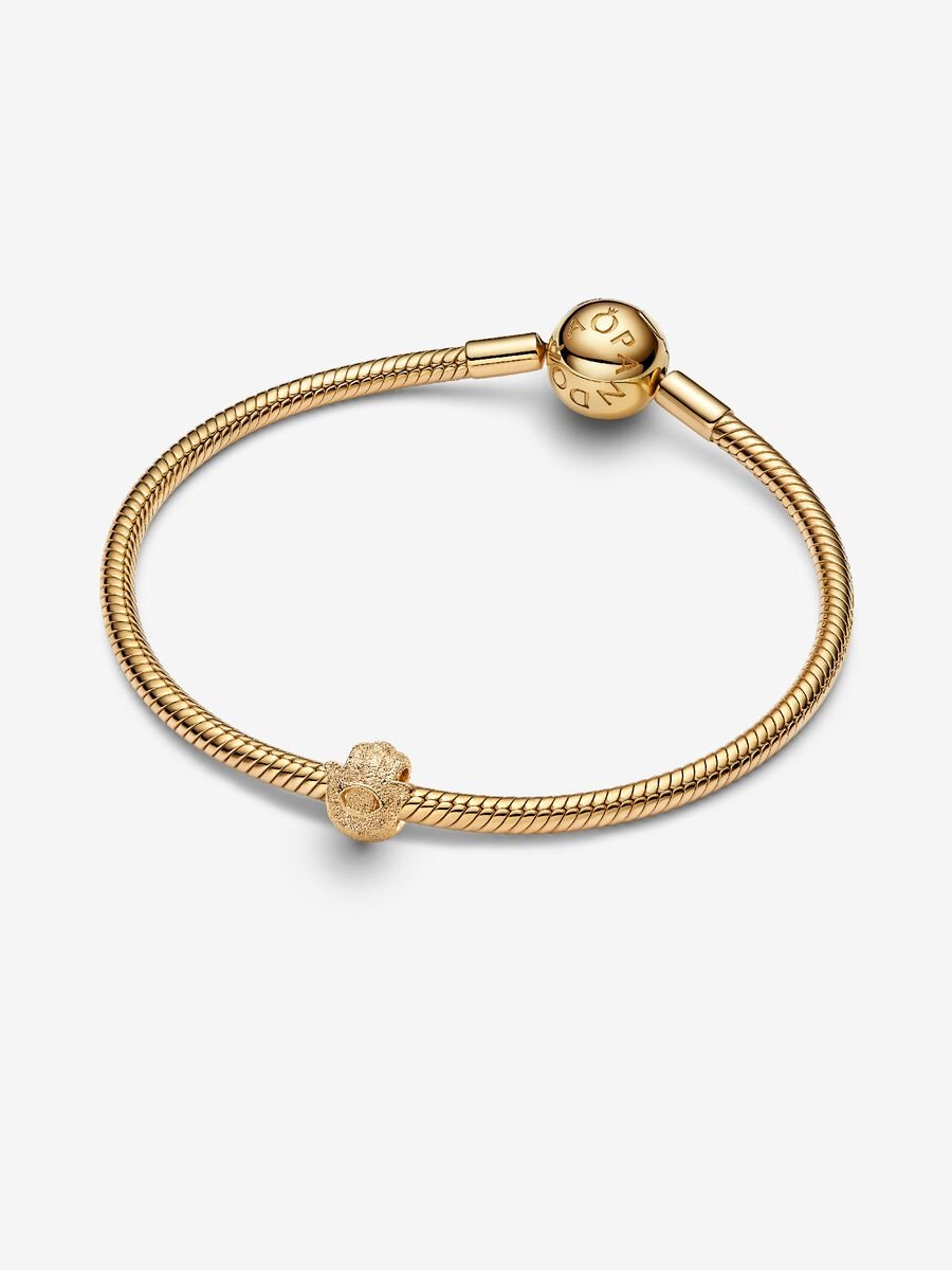 Mini Charm Pandora Mano di Fatima effetto diamantato Placcatura in Oro 14k