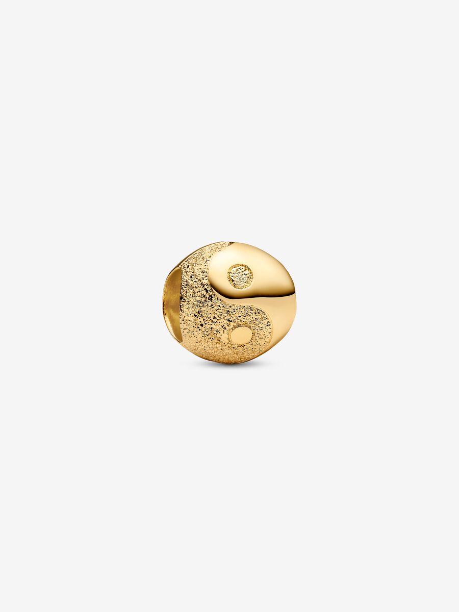 Mini Charm Pandora Yin & Yang effetto diamantato Placcatura in Oro 14k