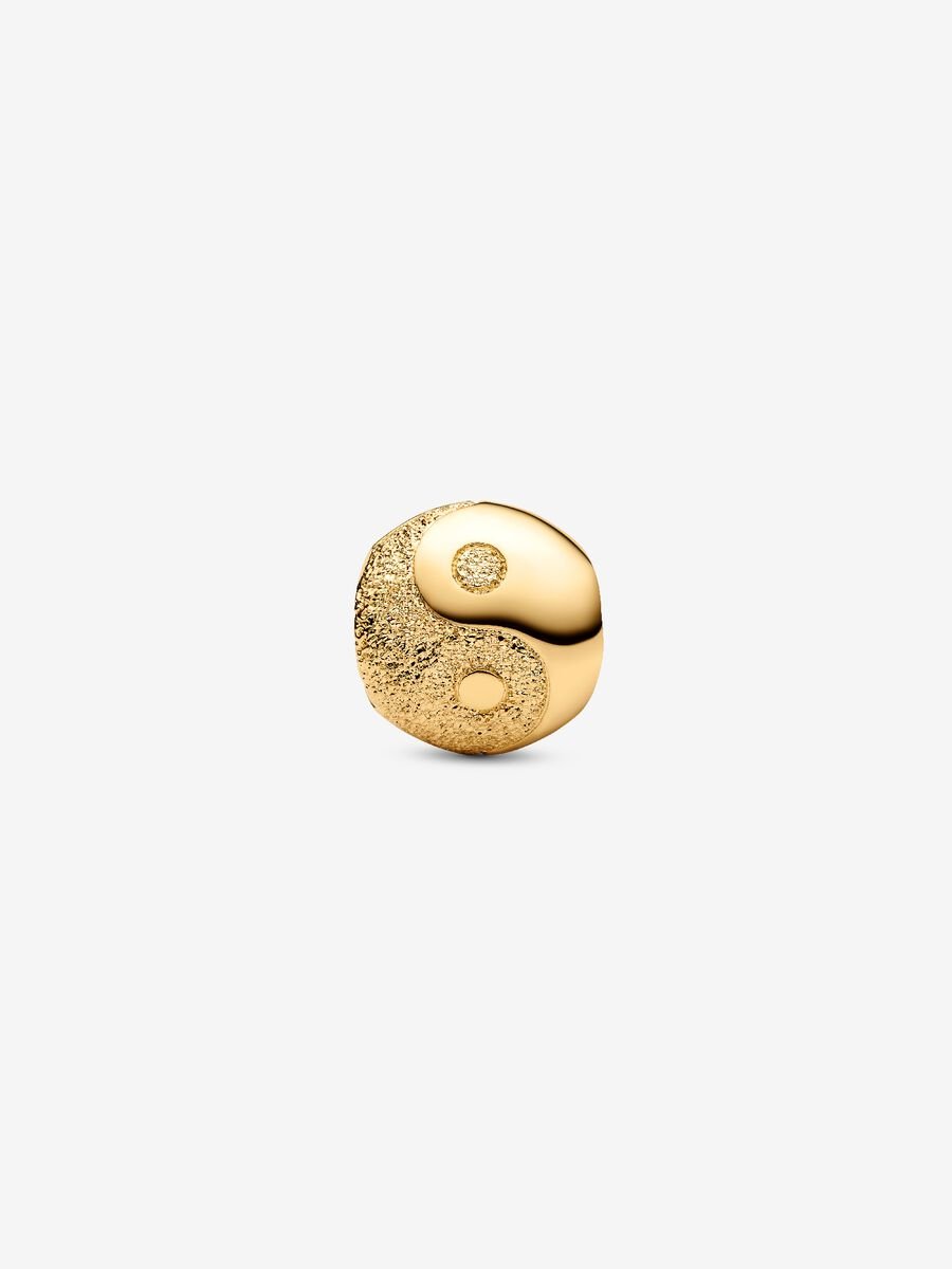 Mini Charm Pandora Yin & Yang effetto diamantato Placcatura in Oro 14k