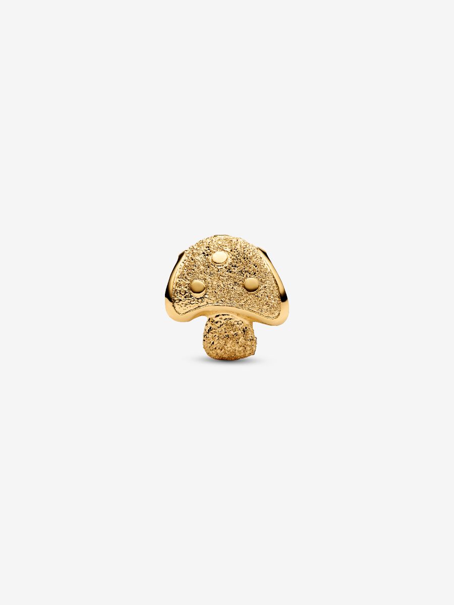 Mini Charm Pandora Fungo effetto diamantato Placcatura in Oro 14k