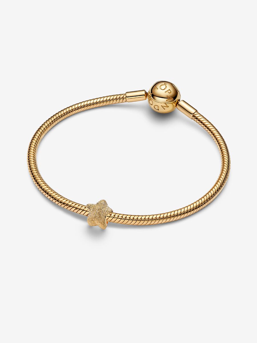 Mini Charm Pandora Stella effetto diamantato Placcatura in Oro 14k