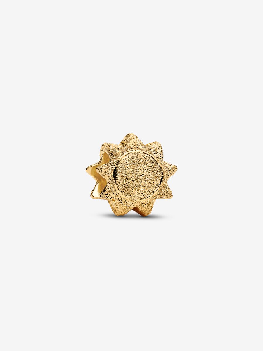 Mini Charm Pandora Sole effetto diamantato Placcatura in Oro 14k