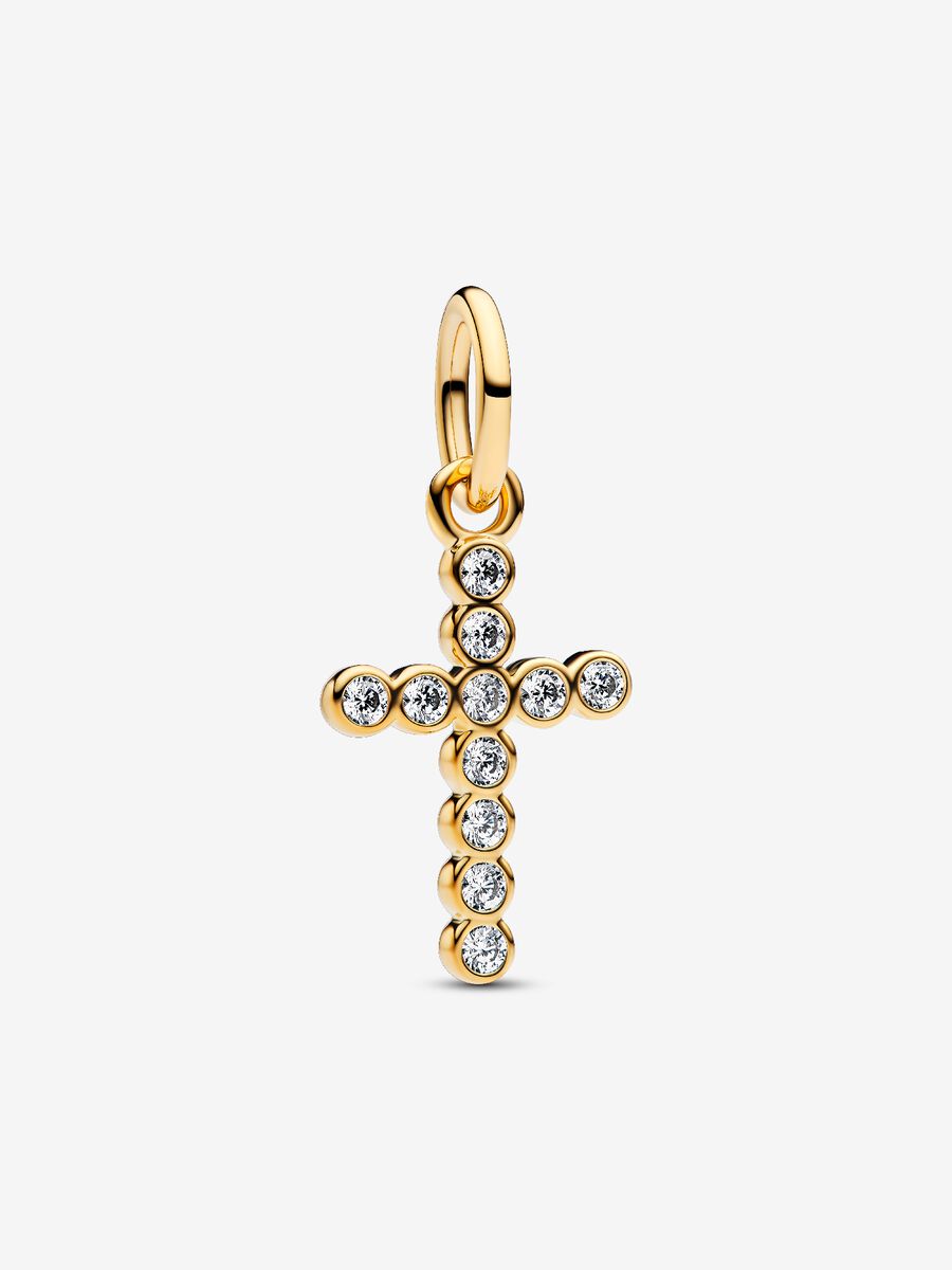Charm Pandora Pendente Croce Luminosa Placcatura in Oro 14k 764063C01