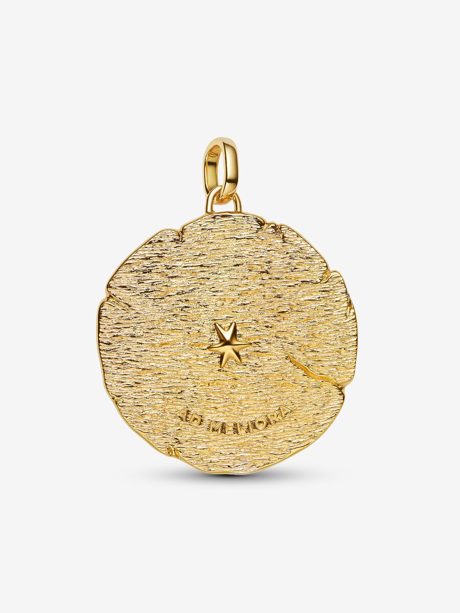 Mini Charm Pandora Medallion Grande Frecce "Ad Meliora" Placcatura in Oro 14k
