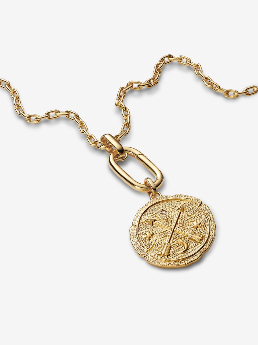 Mini Charm Pandora Medallion Grande Frecce "Ad Meliora" Placcatura in Oro 14k