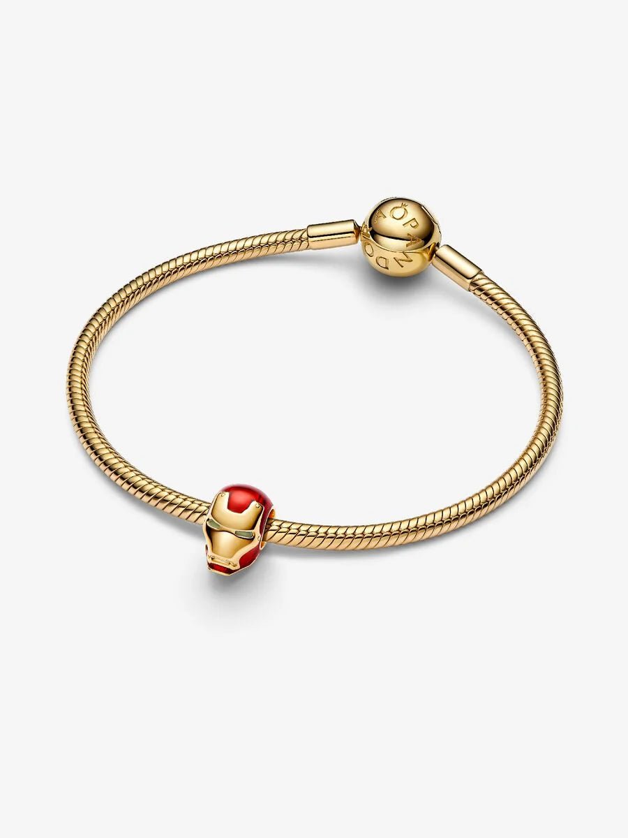 Charm Pandora Marvel, Avengers, Elmo di Iron Man Placcatura in Oro 14k