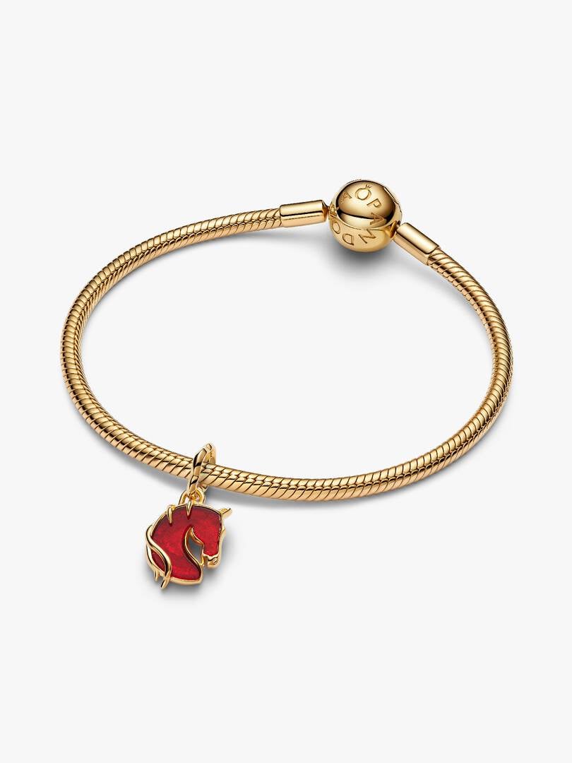 Charm Pandora Pendente Cavallo Vetro di Murano Rosso 764431C01