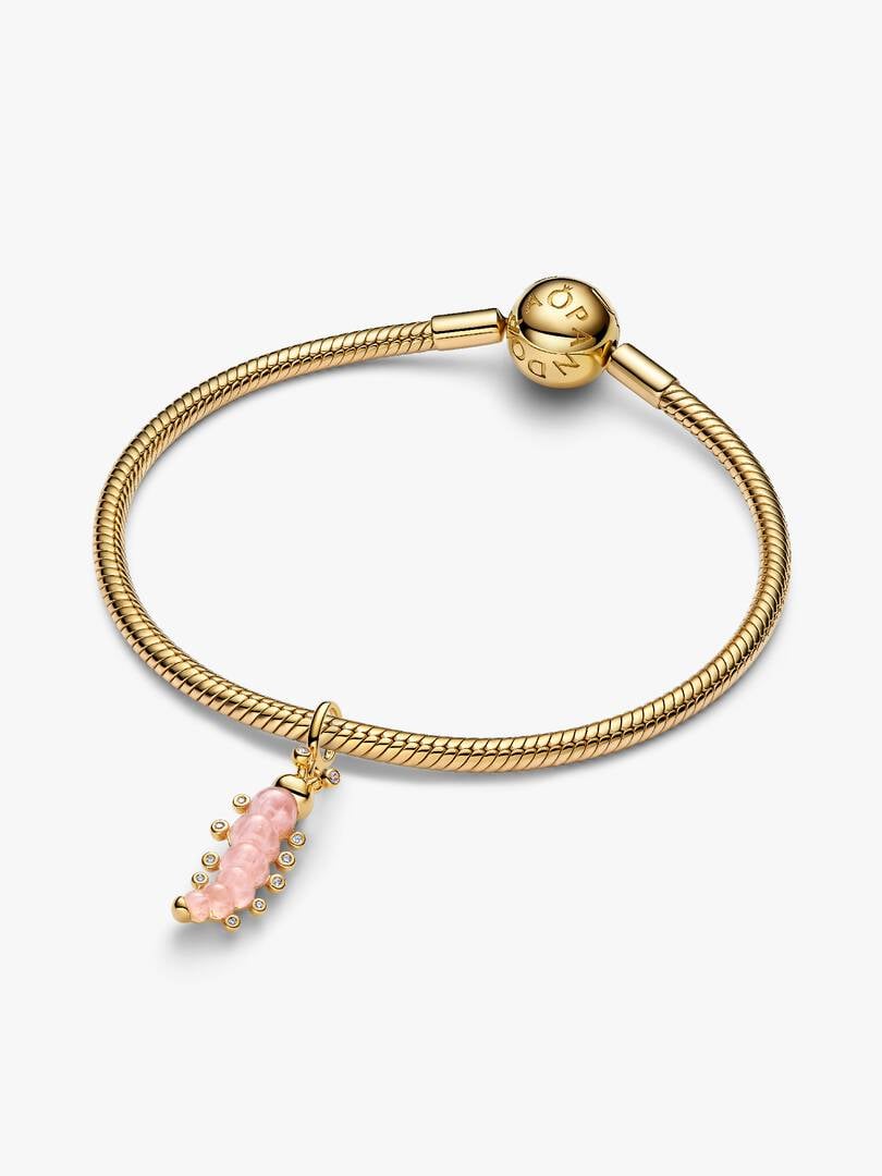 Charm Pandora Pendente Bruco Rosa Vetro di Murano 764489C01