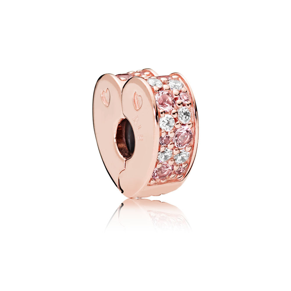 Clip Pandora Archi d'amore luminosi rosa 787020npm
