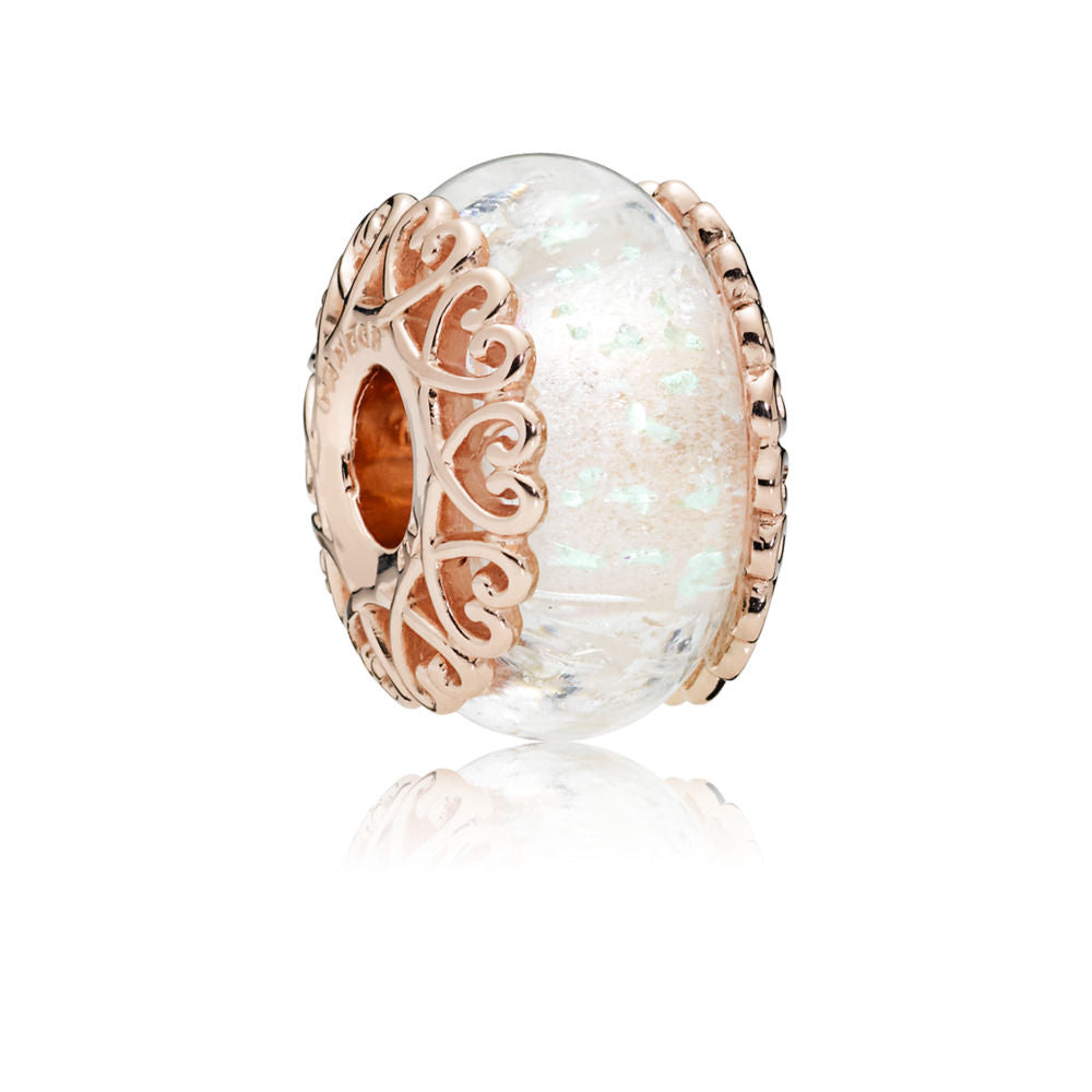 Charm Pandora Vetro di Murano Bianco Iridescente 787576