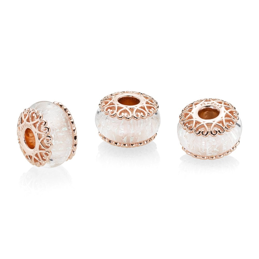 Charm Pandora Vetro di Murano Bianco Iridescente 787576