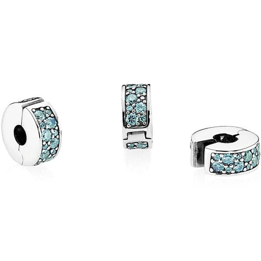 Clip Pandora Eleganza luccicante color turchese 791817MCZ