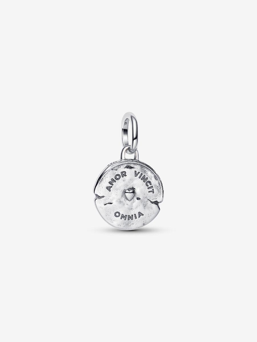 Charm Padora Medallion Cuore Sacro "Amor Vincit Omnia" Argento Sterling 925