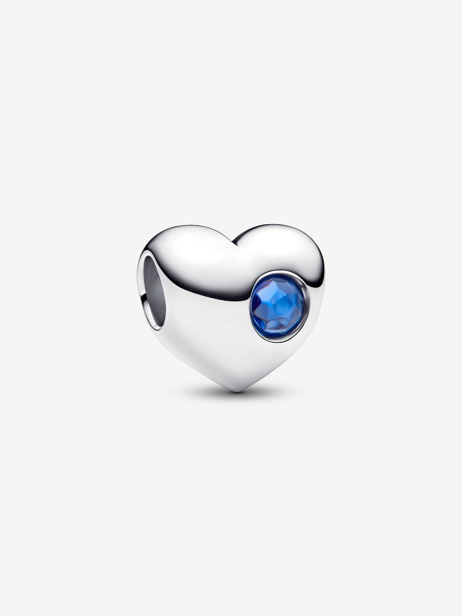 Charm Pandora Cuore con Pietra Blu Settembre da Incidere 794161C09