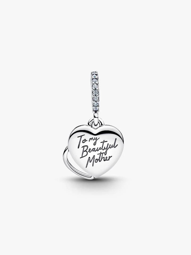 Charm Pandora Pendente Doppio Cuore Mamma Sei Bellissima 794456C01