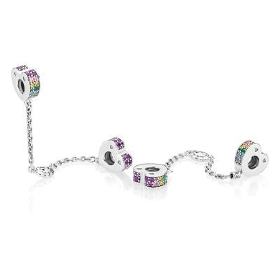 Catenina di sicurezza Pandora Archi D'amore Arcobaleno 797021nrpmx