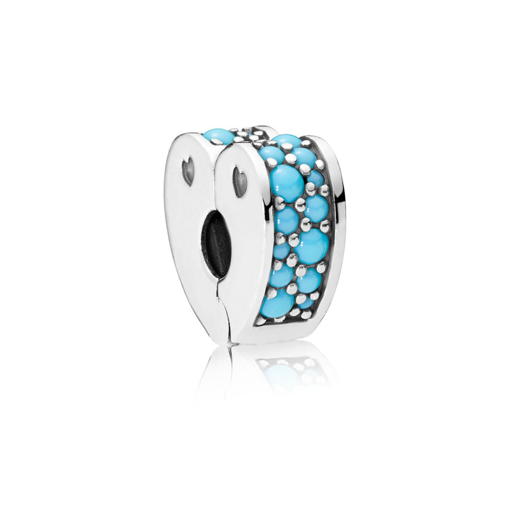 Pandora Clip Blue Love Bows 797227NYA