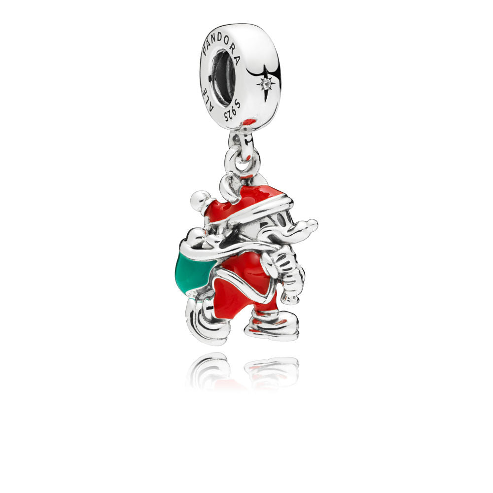 Disney Charm Pandora Mickey Mouse Santa Claus With Gifts 797501ENMX