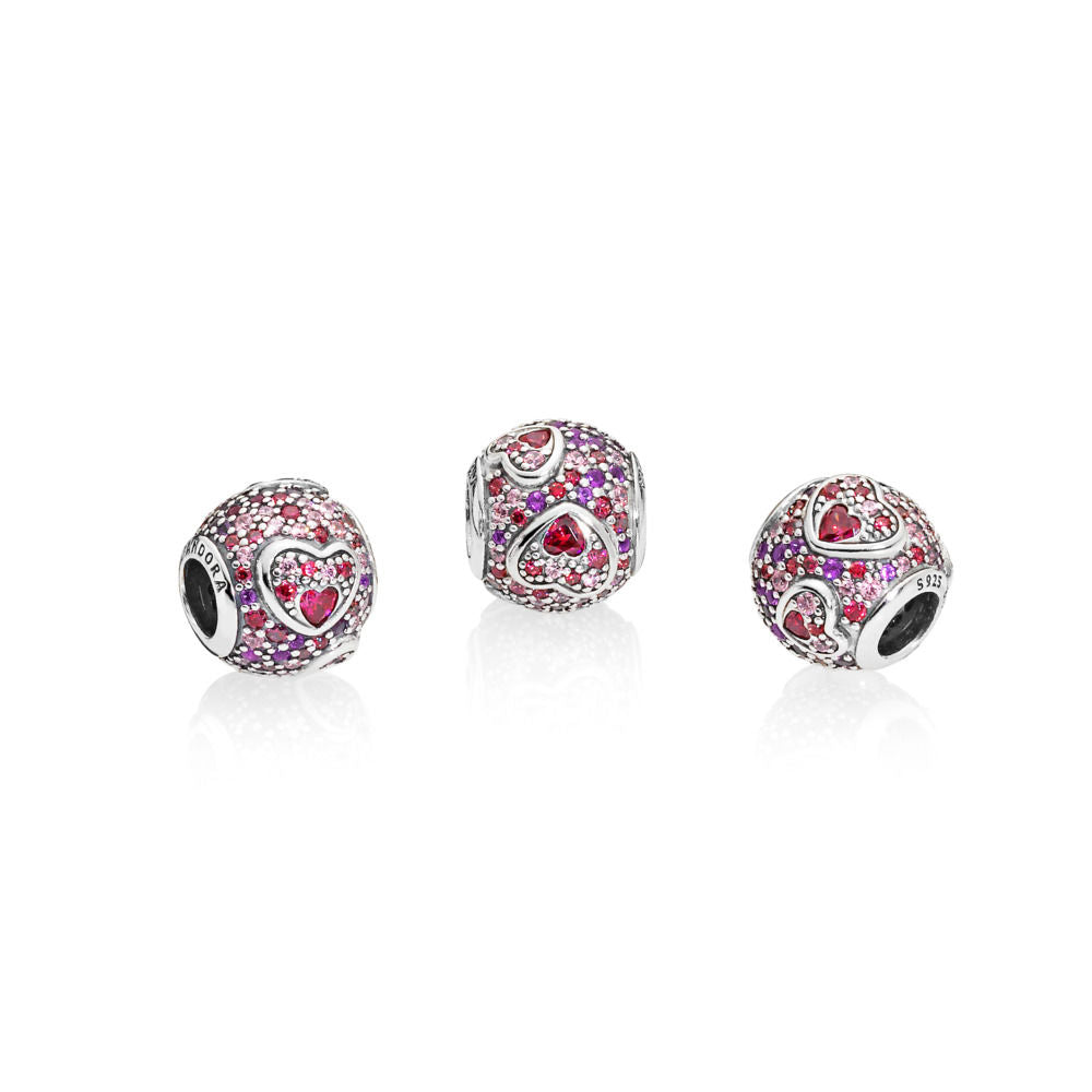 Pandora Asymmetric Love Hearts Charm 797826CZRMX