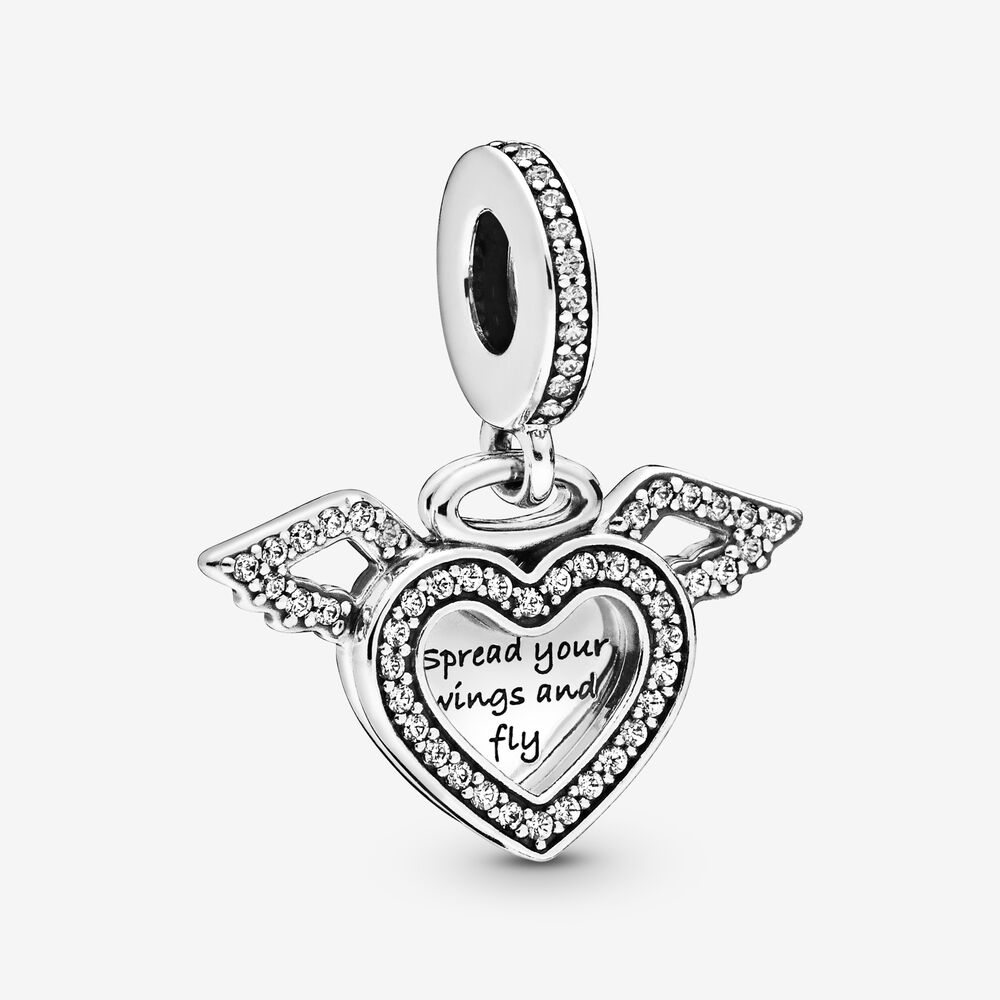 Pandora Heart and Angel Wings Pendant Charm 798485C01