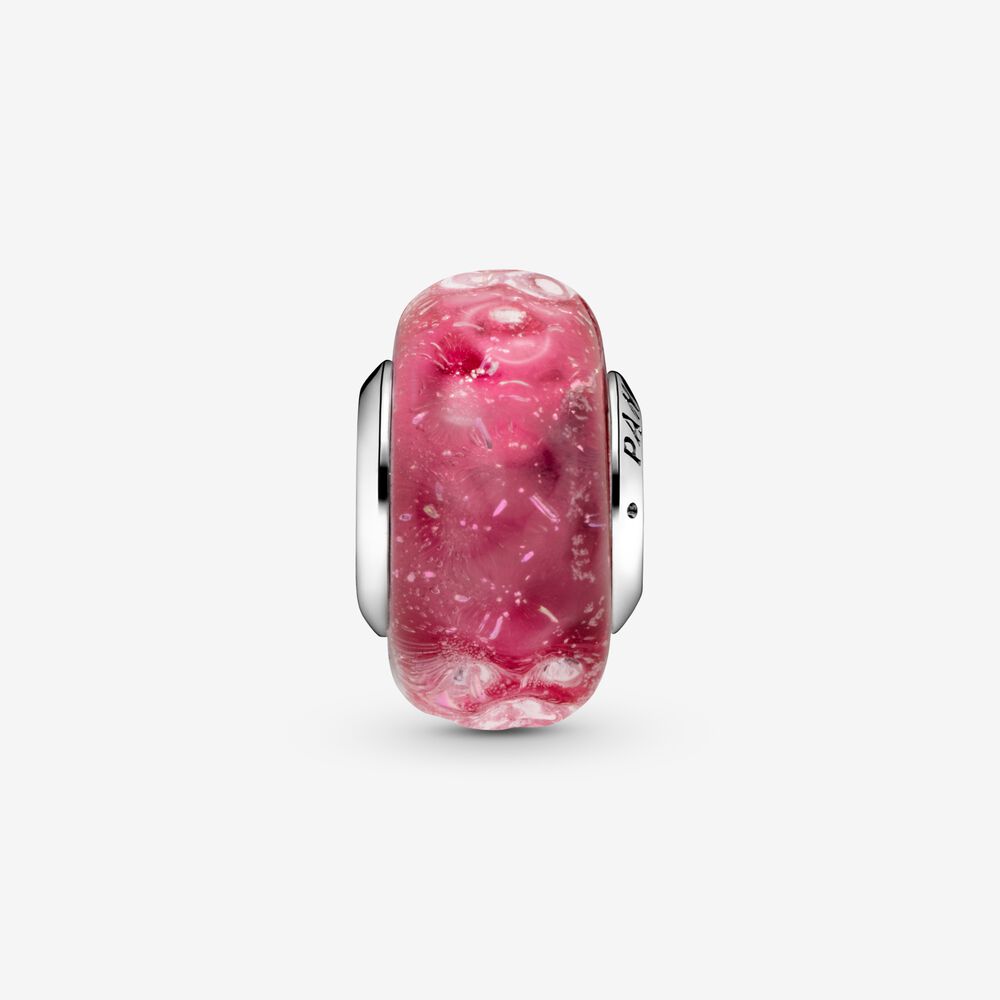 Charm Pandora Vetro di Murano Rosa con Onde 798872C00