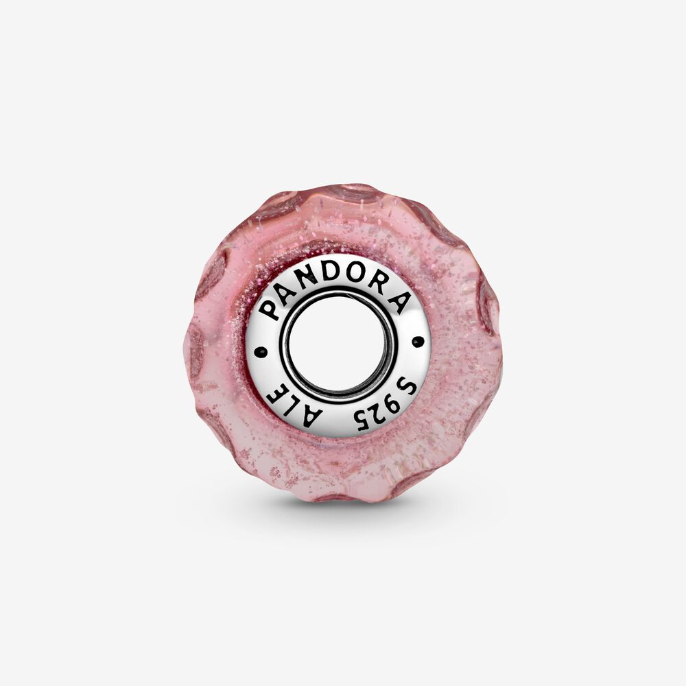Charm Pandora Vetro di Murano Rosa con Onde 798872C00