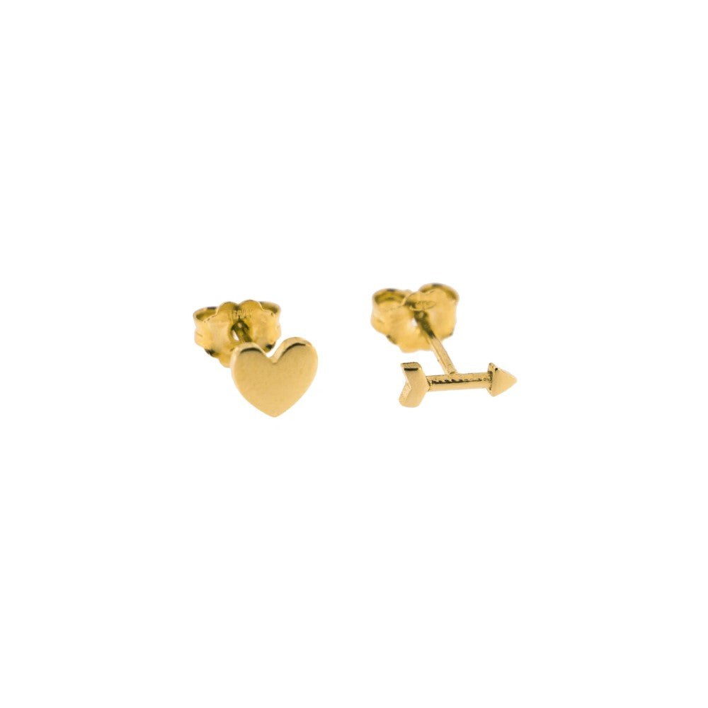 Rue Des Mille Heart/Arrow Stud Earrings OR-LOB C3