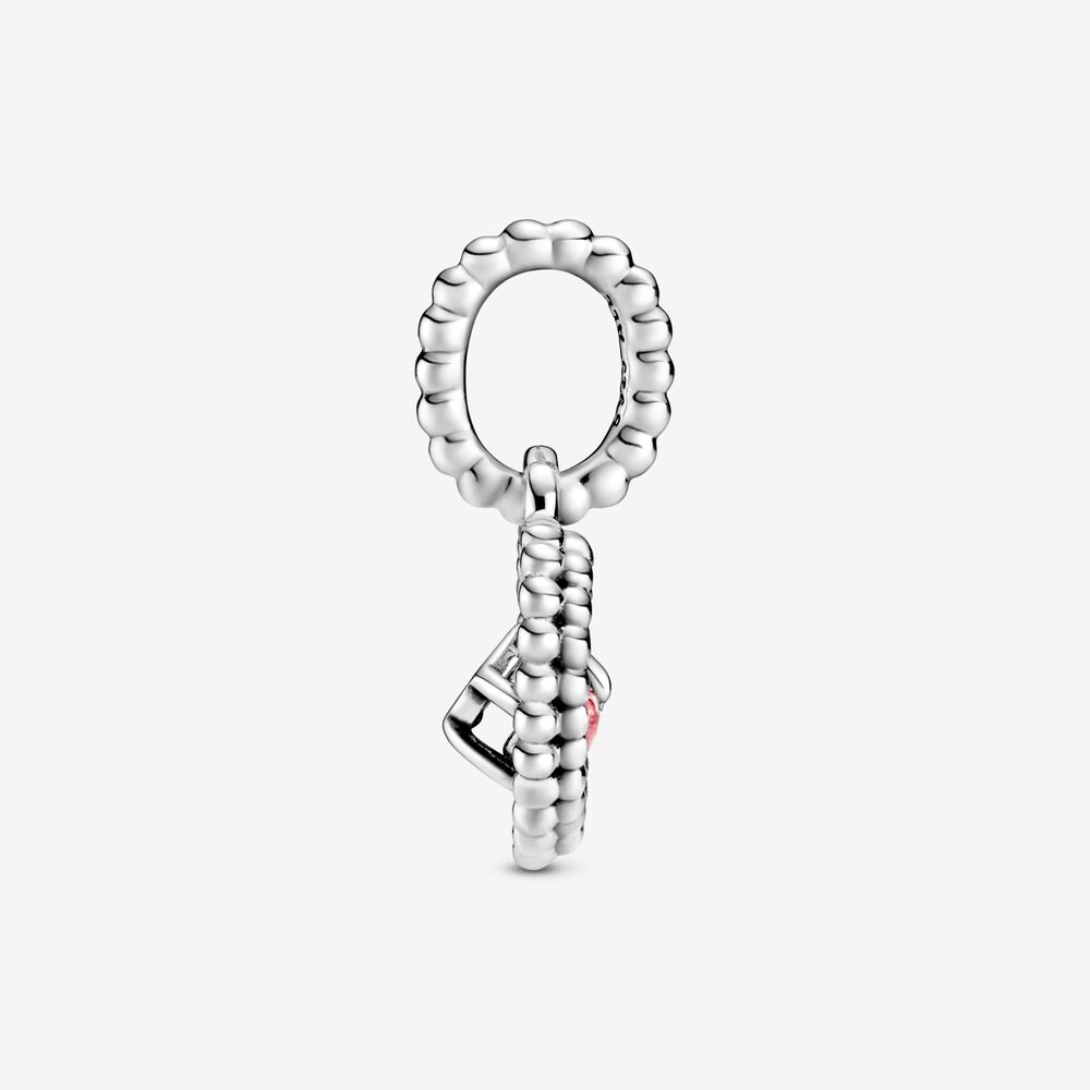 Charm Pendente Pandora A Cuore Petalo Rosa Decorato Con Sfere 798854C09