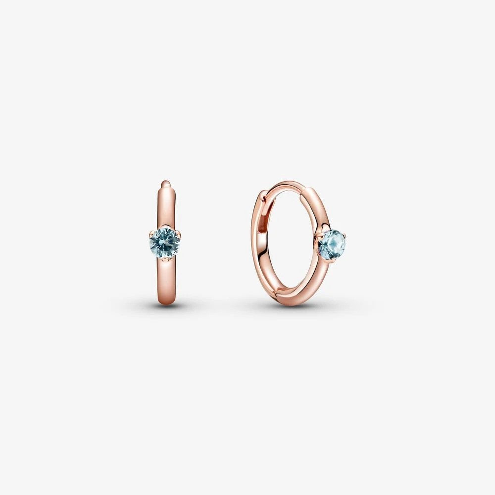 Pandora Blue Solitaire Hoop Earrings 289304C02